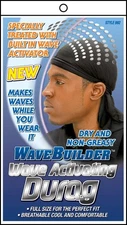 Wavebuilder Premium Hair Wave Activating Durag, Black - FREE SHIPPING USA
