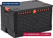 Collapsible Storage Bin with Lid Heavy Duty 16 Gallon Stackable Milk Crate