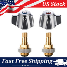 A Pair Faucet Handle and Valve Stem for Commercial Hand Sink Faucet Replacement
