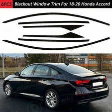 Glossy Black Chrome Delete Blackout Window Trims For Honda Accord 2018-2022 Glossy Black Chrome Delete Blackout Window Trims For Honda Accord 2018-2022