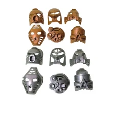 Rare Pearl & Gold All 12 Toa Mata Kanohi Lego Bionicle Mask Set