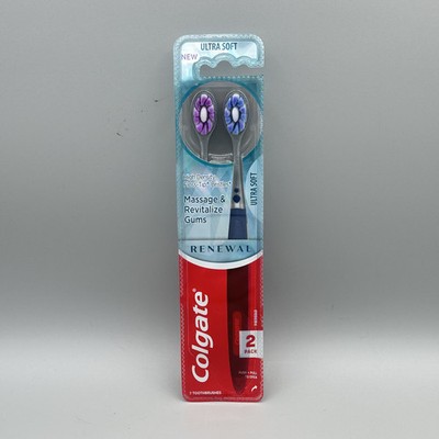 2 Pack - COLGATE Renewal Ultra Soft Manual Toothbrush (RARE - DISCONTINUED)