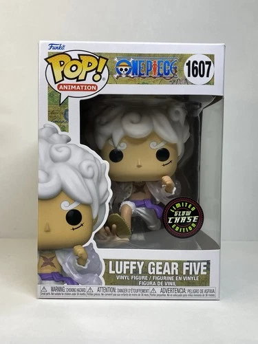 Funko Pop One Piece Luffy Gear Five 5 Chase #1607 GITD Glow W/Protector, Damaged