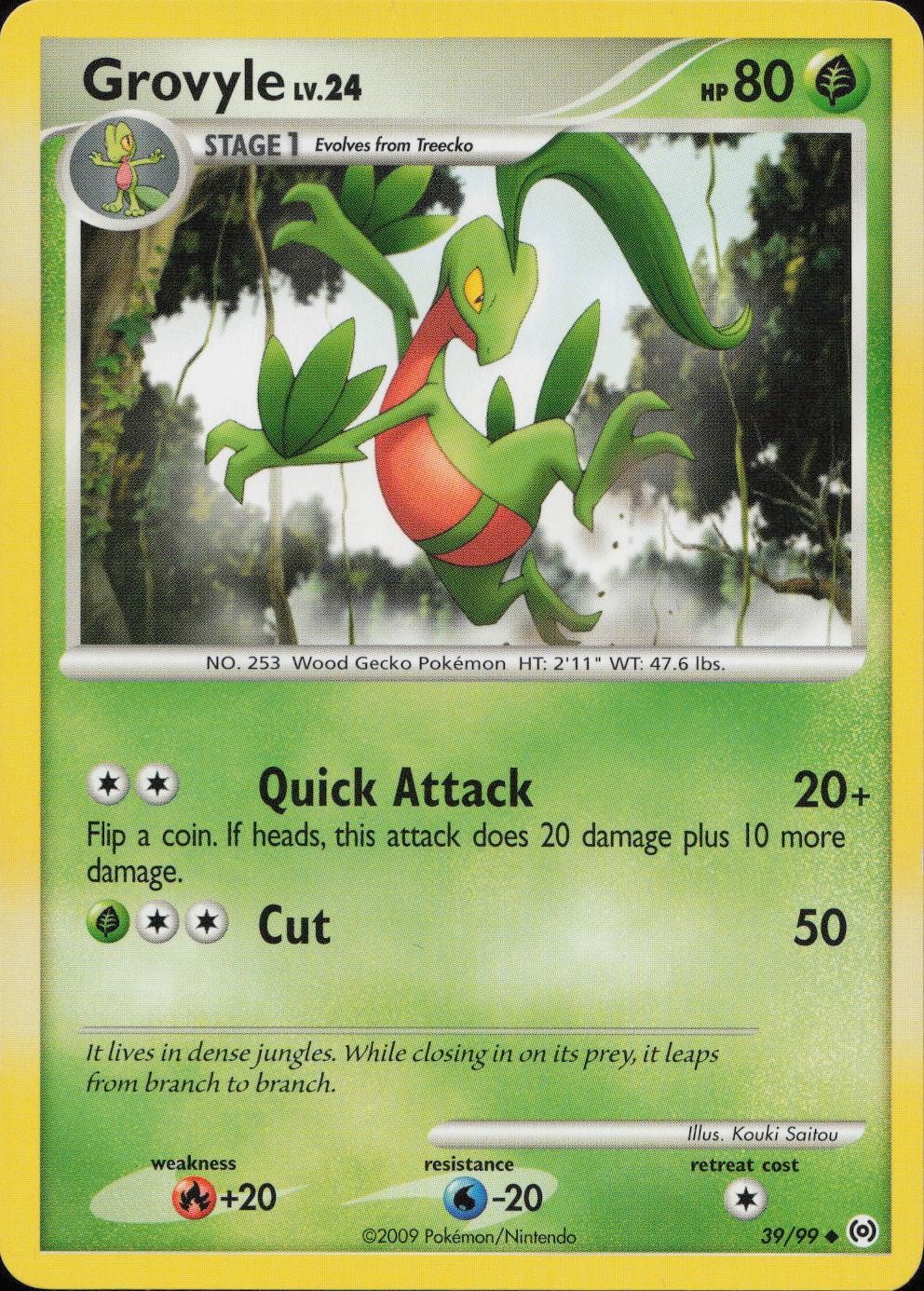 Grovyle 39/99 Uncommon Arceus Pokemon Lightly Played
