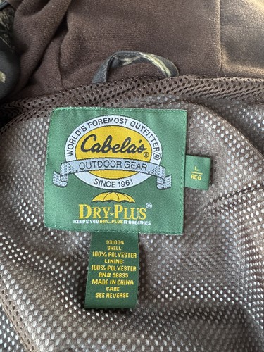Cabela's Dry Plus Camouflage Jacket Pants Set Hunting Mens Large Reg Thinsulate - Picture 6 of 12