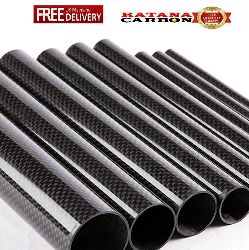 Tubo Quadrato In Fibra Di Carbonio Nero &ndash; Foro Rotondo Da 1 A 5 Mm &ndash; Cavo &ndash; Varie Lunghezze