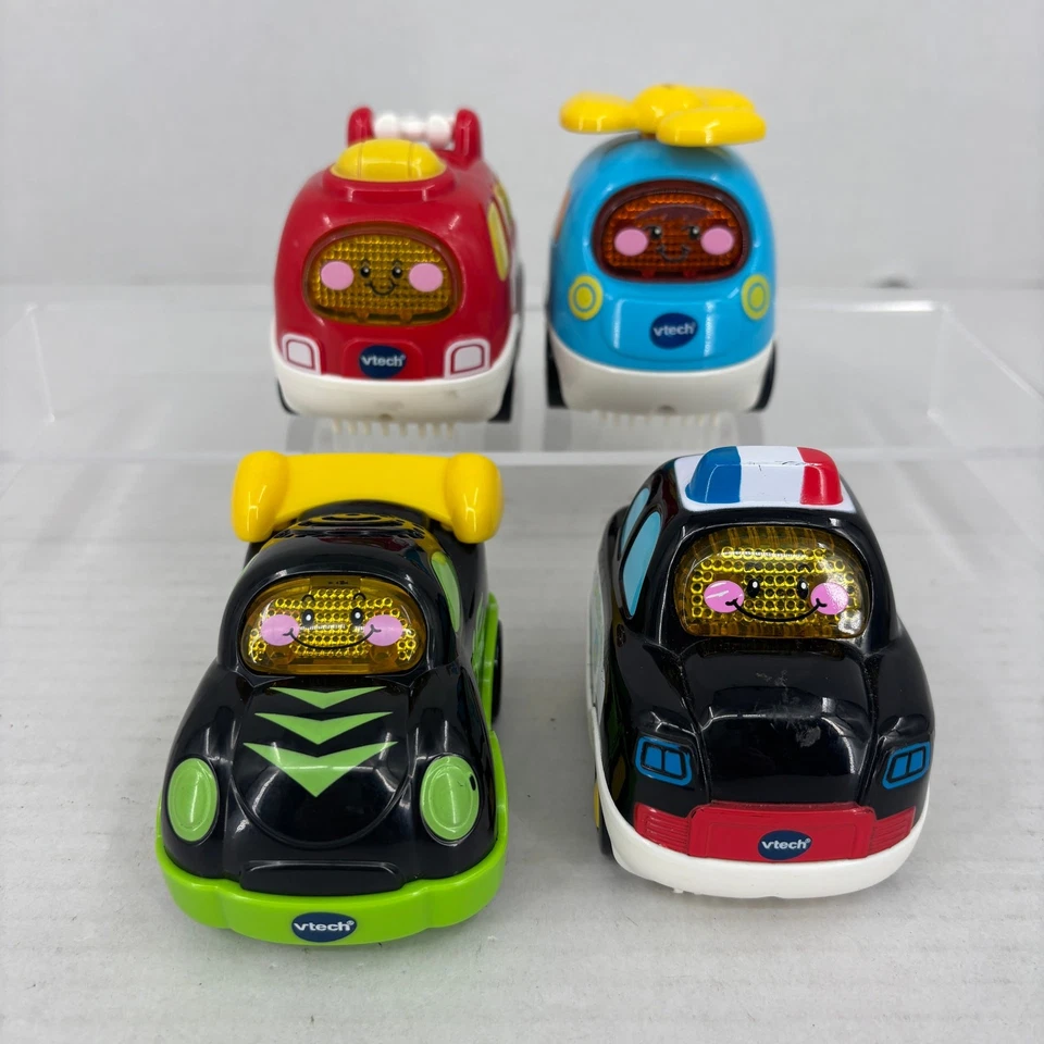 VTech Go Go Smart Wheel Lot 4 Fire Truck Helicopter Police Race Car Tested Works - Image 4 of 4