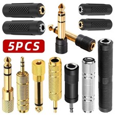 Audio Jack Adapter 3.5mm to 6.35mm Stereo Mono Plug 5 Pack
