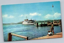 The Mount Washington Leaving Dock Wolfeboro NH Vintage Postcard
