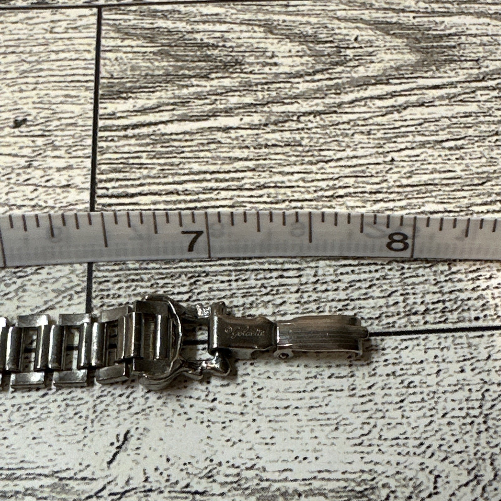 GOLDETTE  Silvertone Chain Rectangular Link Brace… - image 5