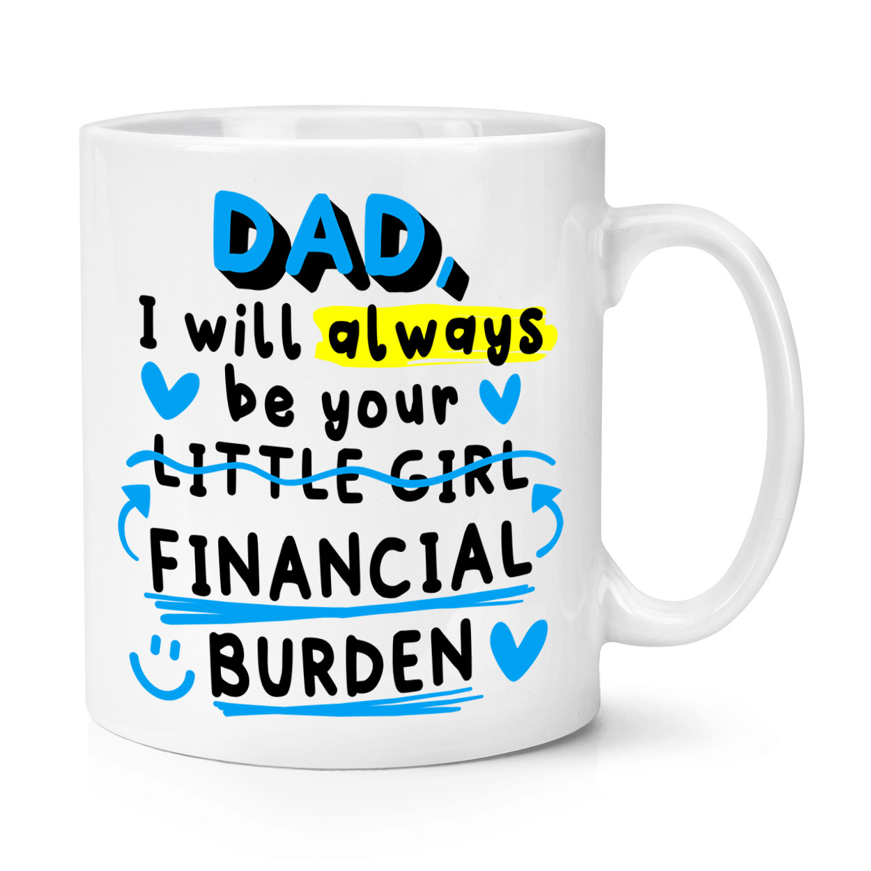 Dad I Will Always Be Your Little Girl Financial Burden 10oz Mug Cup Fathers Day