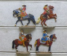 4 Zinnfiguren Offiziere 1700 Ludwig XIV Türkenkriege  30mm bemalt