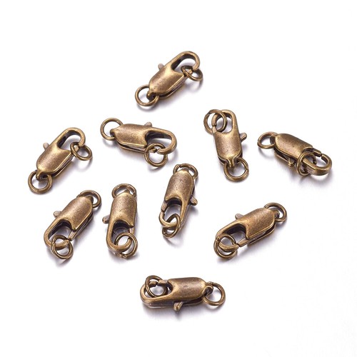 10x Brass Lobster Claw Clasp Hook DIY Jewelry Trigger Finding Lead Free 18x6mm - Picture 3 of 18