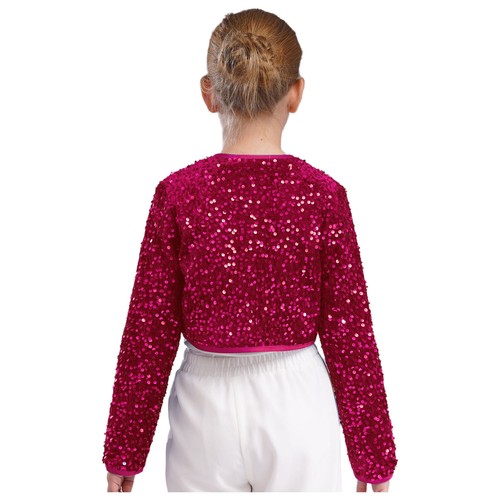 Girls Cardigan Ceremony Wrap Top Pageant Outerwear Wedding Shrug Sequins Coat - Picture 57 of 80