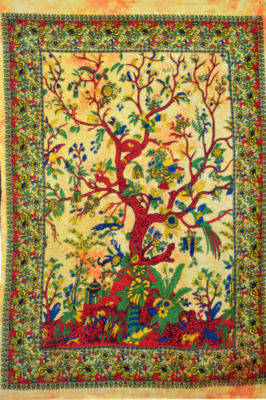 TREE OF LIFE Poster Indian Wall Hanging Cotton Home Decor Throw Art TREE OF LIFE Poster Indian Wall Hanging Cotton Home Decor Throw Art