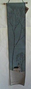 NEW-WARREN-KIMBLE-TAPESTRY-BELL-PULL-WINTER-PANEL-CHURCH-in-SNOW