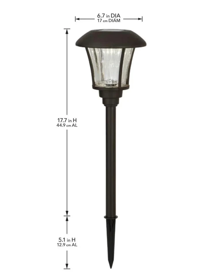 Hampton Bay Solar Outdoor LED Landscape Path Light 10 Lumens Bronze-8 Pack - Image 3 of 4