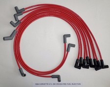 1984 Chevy Corvette 5.7l 350 Cross-fire Fuel Injection Red Spark Plug Wires Usa