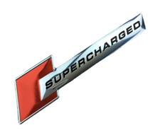 Supercharged Boot Fender Badge Black & Silver Emblem Motorsport Drift GTS GT