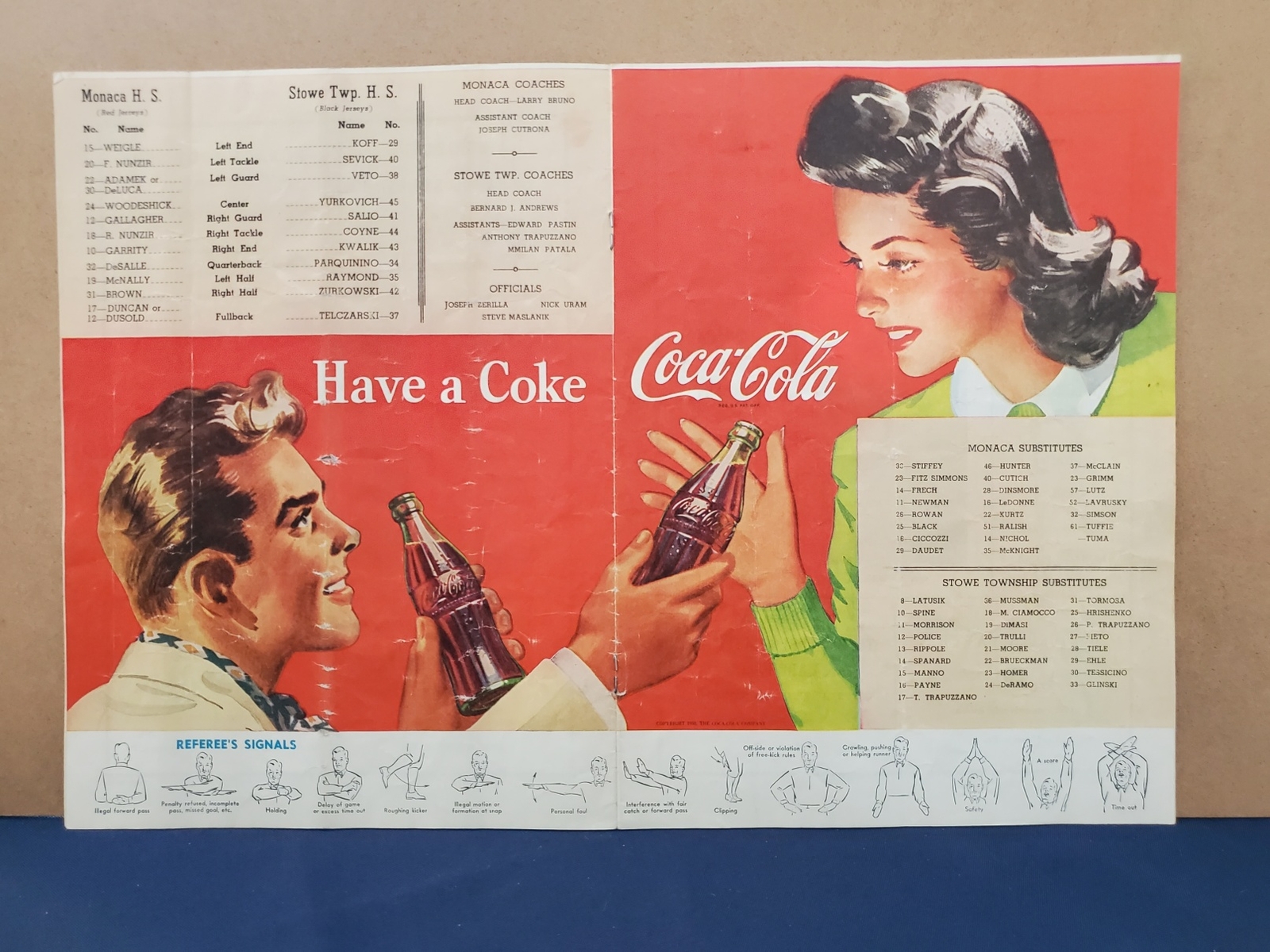 2147—1950 Monaca (PA) vs Stowe Township football program Falak