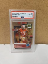 Brock Purdy Rookie NFL card 2022 Clearly Donruss #99 PSA Ge Mint 10 Clear Rated