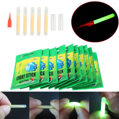 100 Stück Angeln Knicklichter Bissanzeiger Glow Stick 4,5x37mm Angelposen`