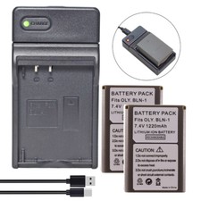 Image of 2 Battery +Charger for Olympus BLN-1 BCN-1 | 65229 | OM-D E-M5 PEN E-P5 PEN-F