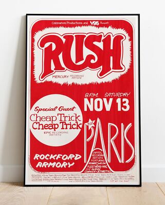 Rush Cheap Trick 1976 Konzert Tour Foto/Poster bis 36''