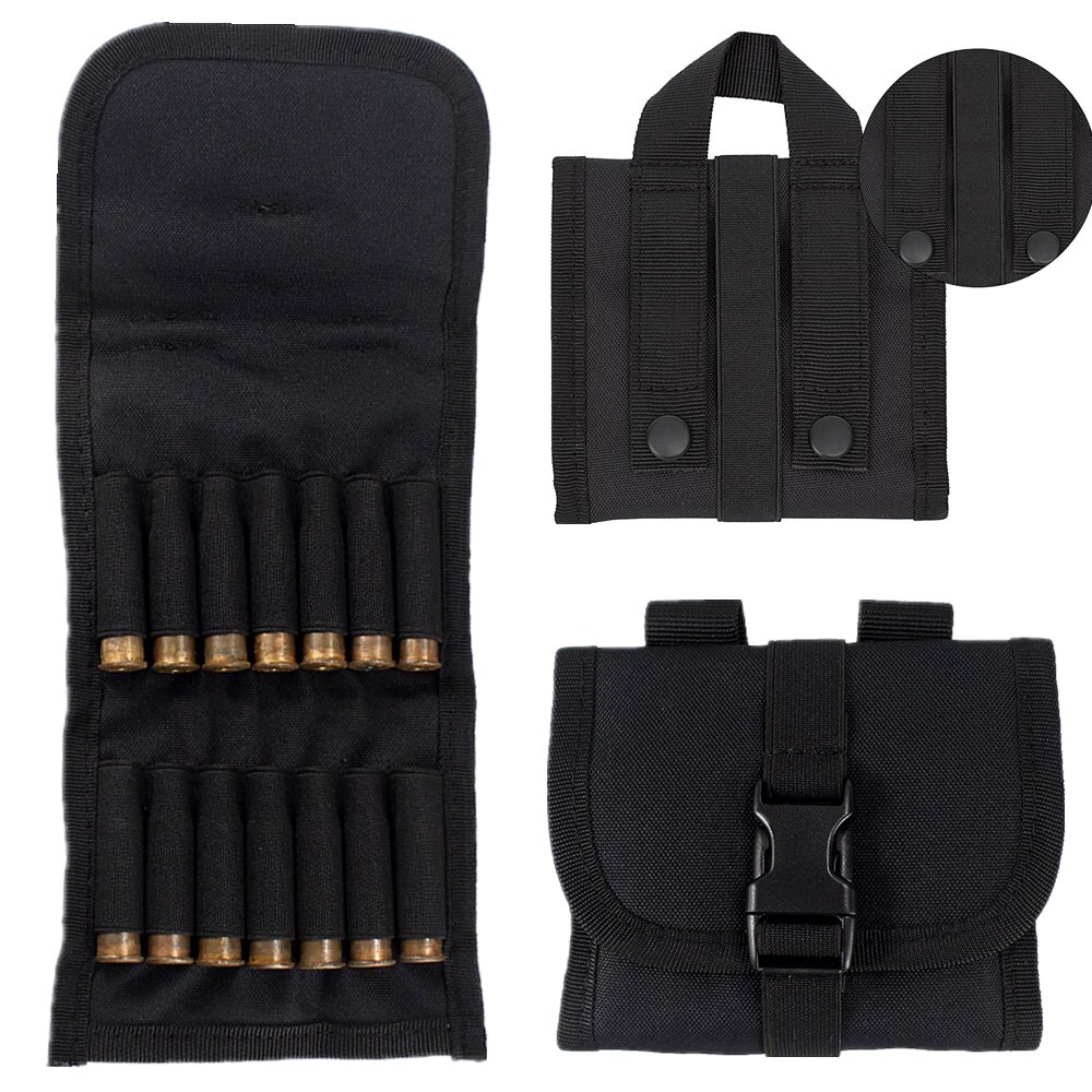 US Tactical Molle 14 Rounds Rifle Ammo Carrier Pouch Hunting Bullets Holder Bag