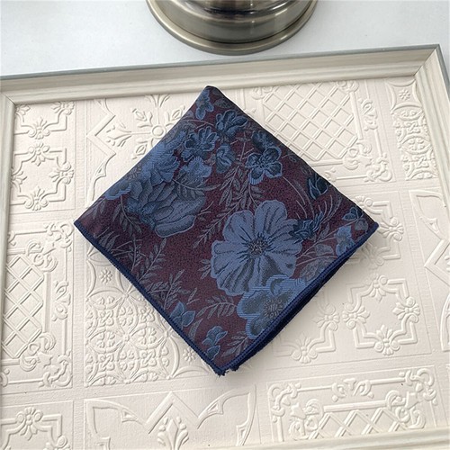 Square Floral Men Silk Polyester Pocket Square Hanky Wedding Party Handkerchief - Picture 5 of 17