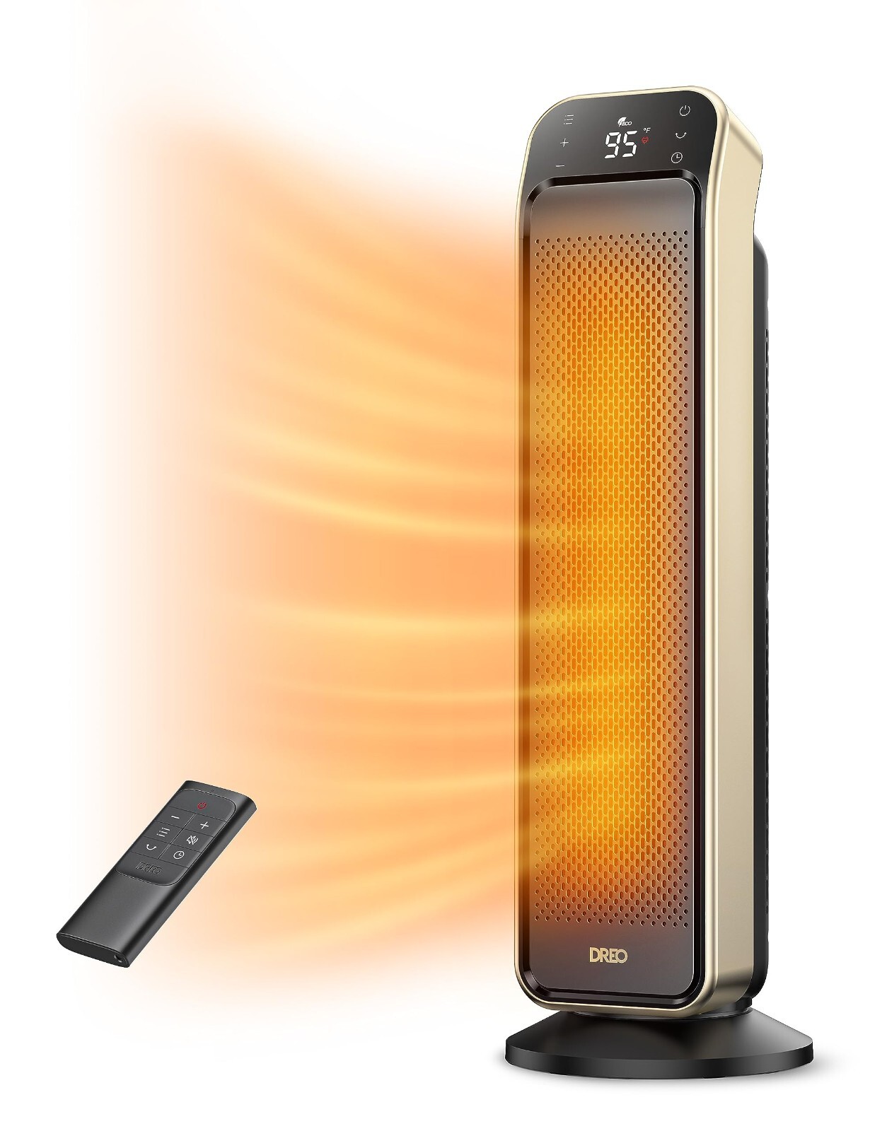 Dreo Space Heater Indoor, 25" 11.5ft/s Fast Portable Room Heater with Remote and