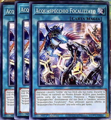 3x fokussierter Wasserspiegel - PHHY-IT067 - Com. - 1st Ed. - NM - Yu-Gi-Oh!