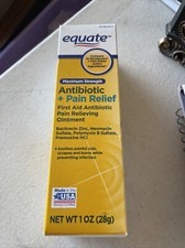 Equate Maximum Antibiotic & Pain Relief Ointment 1 oz Exp 06/2025