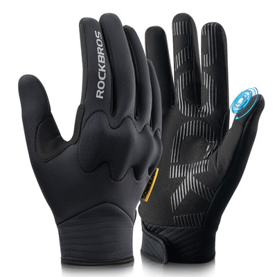 ROCKBROS Winter Motorrad Fahrrad Handschuhe Touchscreen Vollfinger Anti-Rutsch