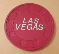 LAS VEGAS LOGO RED POKER CHIP GREAT FOR ANY COLLECTION!