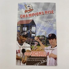 2013 Pawtucket Red Sox Pocket Schedule Minor Baseball Jackie Bradley Jr Webster