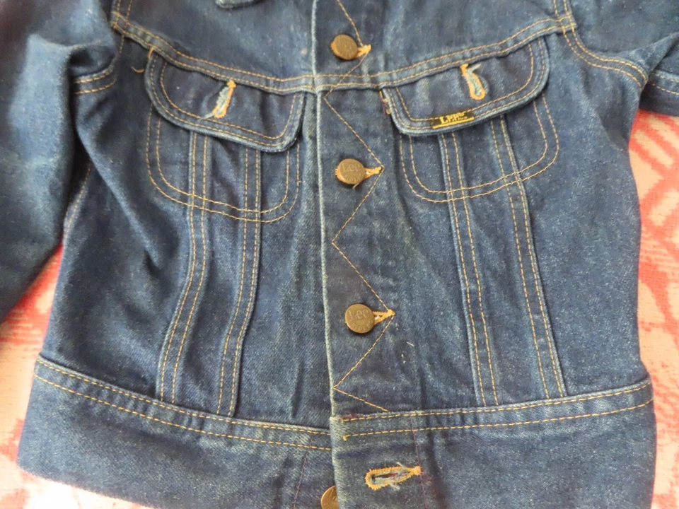 Chaqueta de Camionero Lee Denim Vintage Niños Talla 8 EE. UU. Hecha en Unión Foto 2 de 4