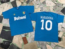 Maglia Maradona Napoli Buitoni Cotone 100%  T-Shirt Fan Di Diego Dios Argentina