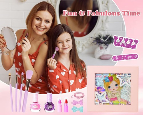 Mädchen Schminkset, 37-teilig waschbar realistisches Make-up für (M5m) - Bild 6 von 8