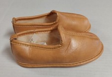 Vintage 80's Childs Faux Leather Sherpa Slippers Size 10 NOS
