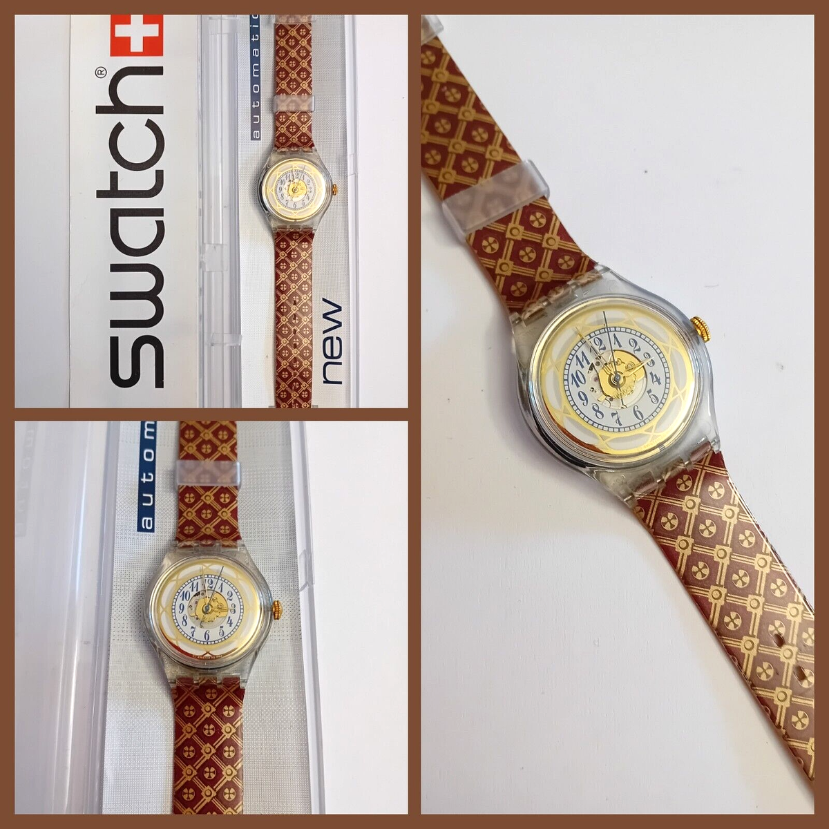 Swatch Automatico Nuovo Uzor SAK122 1995 Vintage Orologio da polso 