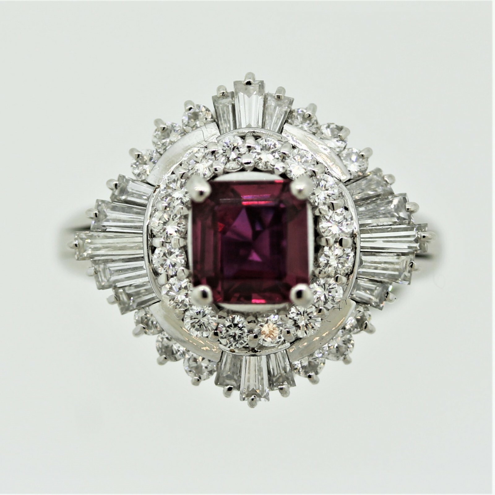 Ruby Diamond Platinum Ring 2.02CTW - image 1