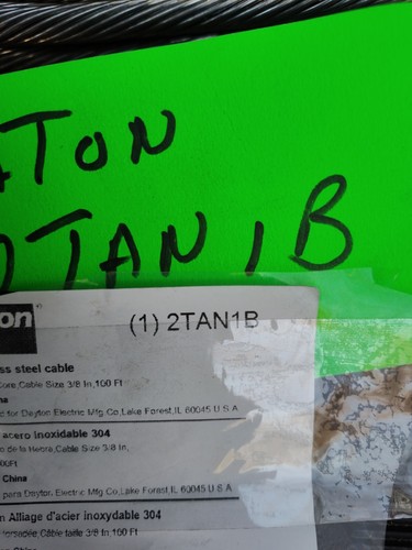 Dayton 2Tan1 Cable,3/8 In,L 100 Ft,Wll 3500 Lb - Picture 2 of 8