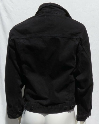 BDG Damen schwarz Baumwolle Denim klassische Trucker Jeans Jacke Oberteil US S Oversized - Bild 2 von 5