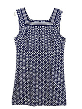 Talbots Petites Dress Women Sz XLP Sheath Blue White Sleeveless Sailor Trim