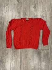 Vintage Spice of life Red Silk mohair rabbit Large Geometric