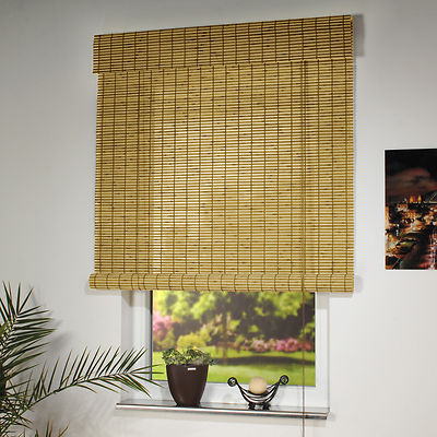 Bambus Rollo Holz Jalousie Bambusrollo Sichtschutz Holzrollo Fensterrollo  Natur | eBay.de