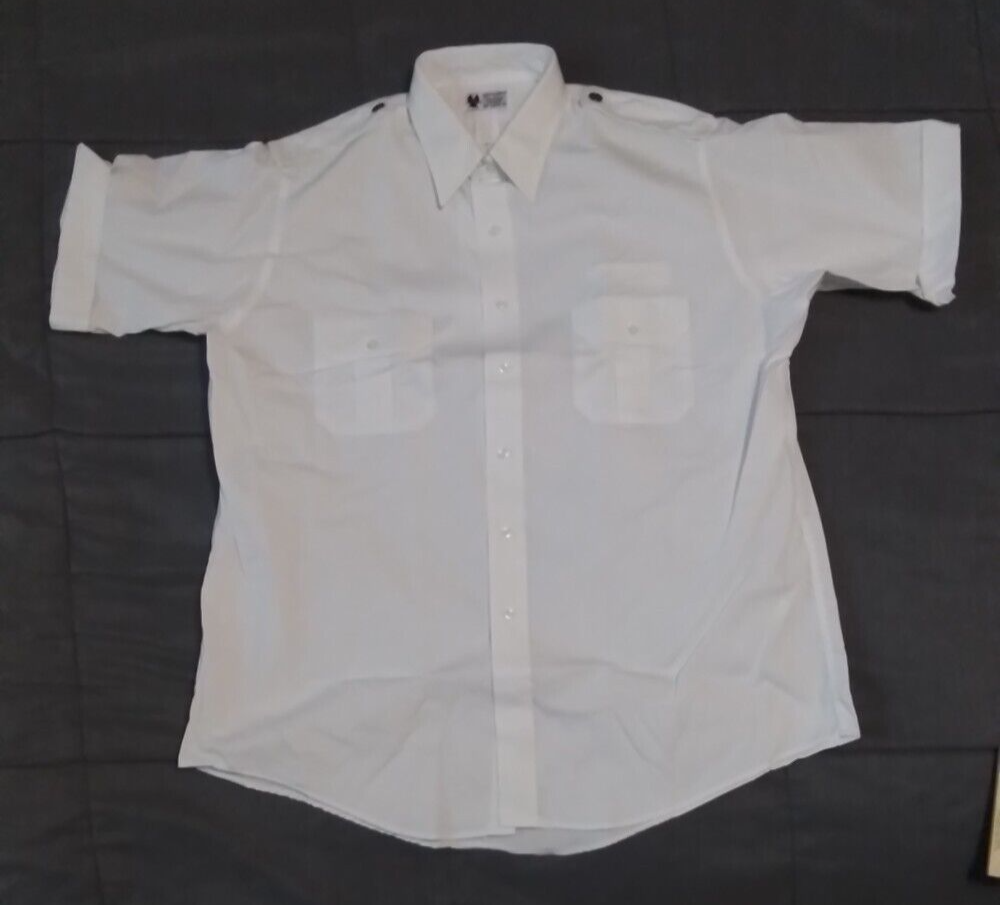 R&R Uniforms Mens Button Short Sleeve Shirt 17.5 R VTG NOS