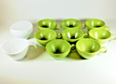 Prolon Melmac Dinnerware Lot Olive Avocado Green coffee teacup