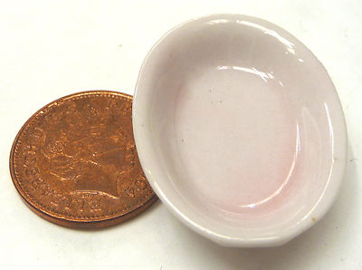 Einzelne rosa Keramik Servierschale 3,4 cm x 2,5 cm Tumdee Maßstab 1:12 Puppenhaus P28